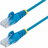 StarTech.com 10m Blue Slim CAT6 Ethernet Cable, Snagless RJ45, UTP, LSZH, 28AWG Pure Bare Copper, Slim Network Patch Cord, Fluke Tested - Slim UTP