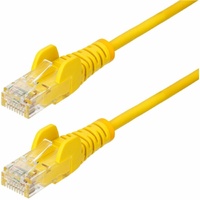 StarTech.com 50cm Yellow Slim CAT6 Ethernet Cable, Snagless RJ45, UTP, LSZH, 28AWG Pure Bare Copper, Slim Network Patch Cord, Fluke Tested - Slim UTP