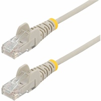 StarTech.com 10m Gray Slim CAT6 Ethernet Cable, Snagless RJ45, UTP, LSZH, 28AWG Pure Bare Copper, Slim Network Patch Cord, Fluke Tested - Slim UTP