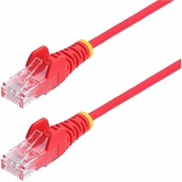 StarTech.com 1m Red Slim CAT6 Ethernet Cable, Snagless RJ45, UTP, LSZH, 28AWG Pure Bare Copper, Slim Network Patch Cord, Fluke Tested - Slim UTP Cat6