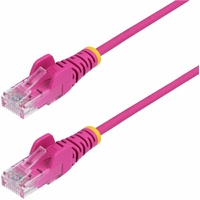 StarTech.com 50cm Pink Slim CAT6 Ethernet Cable, Snagless RJ45, UTP, LSZH, 28AWG Pure Bare Copper, Slim Network Patch Cord, Fluke Tested - Slim UTP