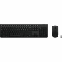 Lenovo Professional Keyboard & Mouse - English (US) - USB Type A Scissors Wireless Bluetooth/RF 2.40 GHz Keyboard - Keyboard/Keypad Color: Grey - USB