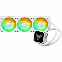 TUF Gaming LC III 360 ARGB LCD all-in-one liquid CPU cooler with pre-installed triple fans designed for high airflow & static pressure 2.8in LCD for