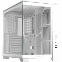 ASUS A32 White ATX dual-chamber case with panoramic design supporting up to 420mm graphics cards in length 360mm radiators and CPU air coolers up to