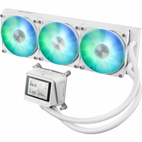 AYW Gaming LC 360 ARGB LCD White all-in-one CPU liquid cooler with advanced cooling performance vivid 2.4 IPS screen pre-installed ARGB fans and Aura