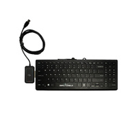 Black Cleanwipe Pro Black Keyboard - RDR-80032BKU-V2 WAVE ID Plus Mini V3 iClass ID/SE/SEOS USB SDK Reader - Left Side w/Card Reader Mount. Incl. Key