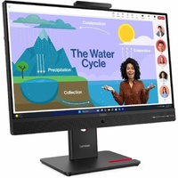 ThinkVision T24D-4v 23.8in IPS 1920x1080 1x HDMI 2.1 TMDS 1x DP 1.4 1x DP 1.4 Out 1x USB-C Cam Mic Spk Tilt Swivel Pivot Height Adj Stand1x USB-C 3x