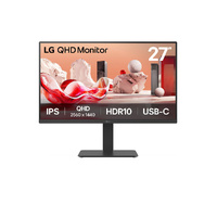LG 27BA65QB-B 27IN QHD 2560x1440 IPS MONITOR HDMI DP USB-C RJ45 HAS PIVOT KVM SPK VESA 3 YEARS WARRANTY