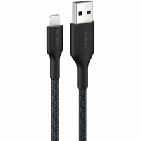 BoostCharge Braided USB-A Cable with Lightning Connector 2m (Black)