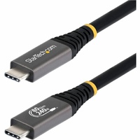 StarTech.com 1m (3.3ft) USB4 Cable, 80Gbps, USB-IF Certified USB-C Cable, 240W, 8K 120Hz/4K 240Hz DP2.1, Thunderbolt 4 Compatible, Black - 1m/3.3ft /