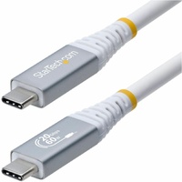 StarTech.com 3m (10ft) USB4 Cable, 20Gbps, USB-IF Certified USB-C Cable, 60W, 4K120Hz DP 1.4, TPE Jacket, White USB-C Cord - 3m/10ft USB-IF Certified