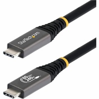 StarTech.com 50cm (1.6ft) USB4 Cable, 80Gbps, USB-IF Certified USB-C Cable, 240W, 8K 120Hz/4K 240Hz DP2.1, Thunderbolt 4 Compatible, Black - USB-IF /