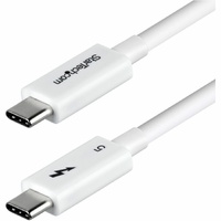 StarTech.com 3ft (1m) Thunderbolt 5 Cable, 80Gbps/120Gbps, 240W PD, 8K 60Hz, Certified Thunderbolt Cable - White - Certified Thunderbolt 5 Cable bidi