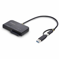 StarTech USB-C/USB-A to M.2 NVMe and 2.5in/3.5in SATA Adapter, 10Gbps, Tool-Free External SSD Hard Drive Reader, B+M/M-Key - USB-C/USB-A to NVMe and