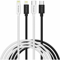 Essentials Sync and Charge Cable - USB-C to Lightning - Black/White - 2 Pack