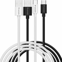 Essentials Sync and Charge Cable - USB-C to USB-A - Black/White - 2 Pack