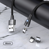 360 Magnetic Phone Charger Joyroom Micro USB Soft Lighting for Android Samsung - Black