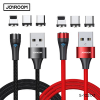 360 Magnetic Phone Charger Joyroom with soft lighting Type-C Micro USB Red Black