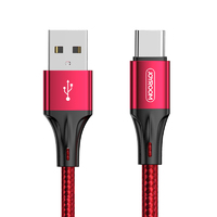 USB-C Type C Fast Charger Cable Joyroom Nylon Cord for Samsung OPPO Google 1.0M Red