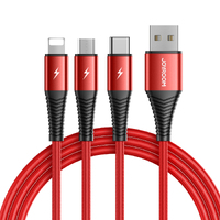 3 in 1 Phone Charging Cable Cable Joyroom For iPh iPad Samsung Android Red