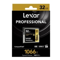 Lexar CF Card 32GB Compact Flash Professional 1066x Camera DSLR Memory Card UDMA7 VPG-65 4K 160MB/s
