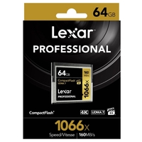 Lexar CF Card 64GB Compact Flash Professional 1066x Camera DSLR Memory Card UDMA7 VPG-65 4K 160MB/s