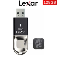 USB 3.0 Lexar 128GB JumpDrive F35 Finger Print Flash Drive 150MB/s LJDF35-128BBK