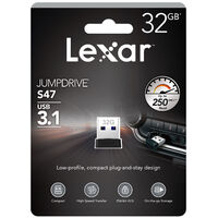 Lexar USB 3.1 32GB Flash Drive JumpDrive S47 Memory Stick (250MB/s) | LJDS47-32GABBK