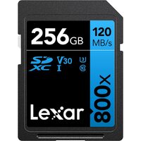SD Card Lexar 256GB Professional High-Performance 800x SDXC UHS-I DSLR Cameras