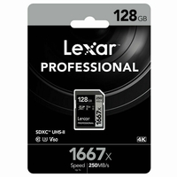 Lexar 128GB SD Card SDXC UHS-II Professional 1667x Camera DSLR TF Memory Card V60 U3 4K 250MB/s