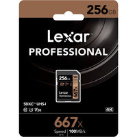 SD Card Lexar Professional 667x  256GB DSLR Camera 100MB/s LSD256GB667
