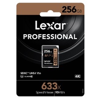 Lexar 256GB SD Card SDXC UHS-I Professional 633x Full HD Camera DSLR TF Memory Card U3 4K 95MB/s