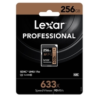 Lexar 256GB SD Card SDXC UHS-I Professional 633x Full HD Camera DSLR TF Memory Card U3 4K 95MB/s