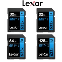 Lexar 32GB 64GB 128GB SD Card SDHC UHS-I Professional 633x Full HD Camera DSLR TF Memory Card