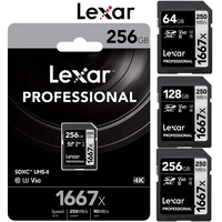 Lexar SD Card SDXC 1667X UHS-II Professional Camera DSLR TF 64GB 128GB 256GB Memory Card V30 U3 4K 150MB/s