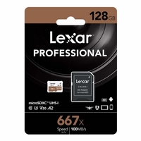 Lexar 128GB Micro SD Card SDXC UHS-I Professional 667x Mobile Phone TF Memory Card U3 4K V30 A2 100MB/s