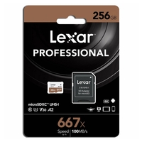 Lexar 256GB Micro SD Card SDXC UHS-I Professional 667x Mobile Phone TF Memory Card U3 4K V30 A2 100MB/s