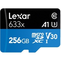 Lexar 256GB Micro SD Card SDXC UHS-I High Performance 633x 95MB/s U3 4K Mobile Phone TF Memory Card