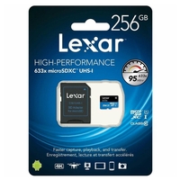 Lexar 256GB Micro SD Card SDXC UHS-I High Performance 633x 95MB/s U3 4K Mobile Phone TF Memory Card