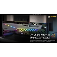 Antec GPU Bracket Dagger Black ARGB 5V 3-Pin. 5 holes. Horizontal Mount GPU 170-270mm. universal case support, Tool-Less. Adjustable Support column.