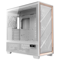 Antec Flux ATX, White Premium Birch Trim, 5x white PWM Performance Fans. Ultra Cooling Design, PWM ARGB Controller w/ MB Sync, Mid Tower Case