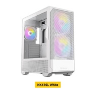 Antec NX416 Mesh White ATX. USB-C x1, USB 3.0 x. 3x ARGB Fans 160mm x 2 + 120mm x 1. LED & PWM Controller. SSD Storage, Cable Routing, Gaming Case