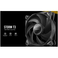 Antec Storm 140mm T3 PWM FDB Fan, High Airflow 112 CFM, Air Pressure 2.7, Noise Level 33.69 Woven Cable, PMW Daisy Chain design, 3 Yrs Warranty