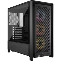 Corsair FRAME 4000D RS ARGB Modular Mid-Tower PC Case - Black, ATX, 430mm GPU, 170mm CPU cooler, 220mm PSU, 360mm rad, 1x USB-C 3.2 Gen2