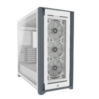 Corsair 5000X RGB TG E-ATX, ATX, USB Type-C, 3x 120mm TGB Front, Radiator 360mm. 7+2 PCI, 4x 2.5' SSD, 2x 3.5' HDD. VGA 420mm. White Tower Case