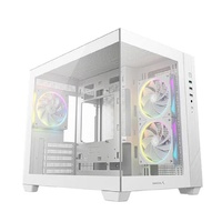 DeepCool CG330 3F WH M-ATX, Support BTF back-plug motherboard, USB3.0 x1,USB2.0 x2,Audio x1,Pre-installed with 3 PWM ARGB fans