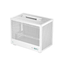 DeepCool CH160 MESH WH Ultra-Portable Mini-ITX Case, 2x USB 3.0, 1x USB-C 3.2, HD Audio, High Airflow Panels