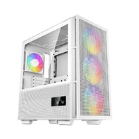 DeepCool CH560 DIGITAL White High Airflow Mid-Tower ATX Case, Digital Status Display, Magnetic Hybrid Mesh,Tempered Glass, 3 Pre-Installed 140mm Fans