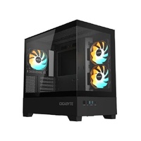 Gigabyte C201 PANORAMIC, Mid Tower, mini-ITX/m-ATX, Black, H431x W242x D430 mm, 5 Slots, USB 3.0 x2, H=502 W=313 D=525 mm