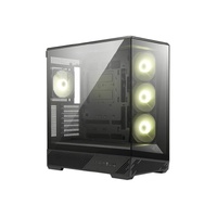 MSI MAG PANO 130R PZ -BLACK – ATX/mATX/ITX, 400mm GPU, 165mm CPU, 7 slots, 6×120mm, 360 rad top/side, 2×USB-A, 1×USB-C 20Gbps, 460×232×490mm, 8.37kg